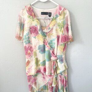 DANA BUCHMAN FLORAL SILK 2 PC OUTFIT Skirt